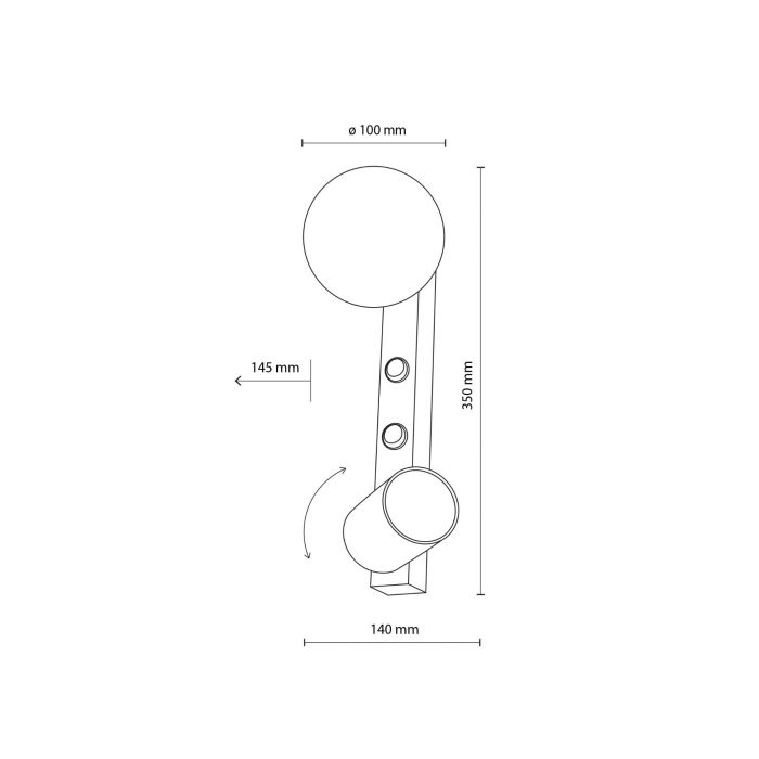 Бра TK LIGHTING 10148 Чорний VOX (31114)