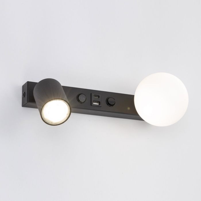 Бра TK LIGHTING 10152 2хUSB Чорний VOX (31115)
