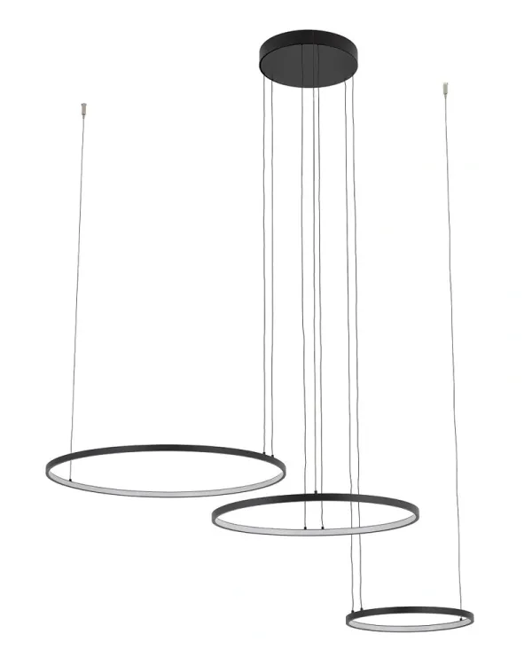 Люстра Nowodvorski Circolo Power 11648 LED 3x85W 3000K 3750Lm IP20 чорна