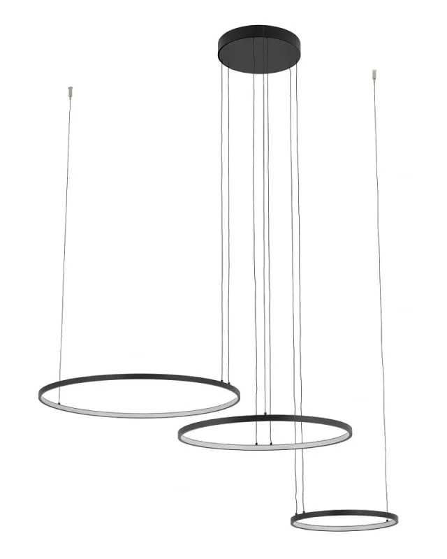 Люстра Nowodvorski Circolo Power 11648 LED 3x85W 3000K 3750Lm IP20 чорна