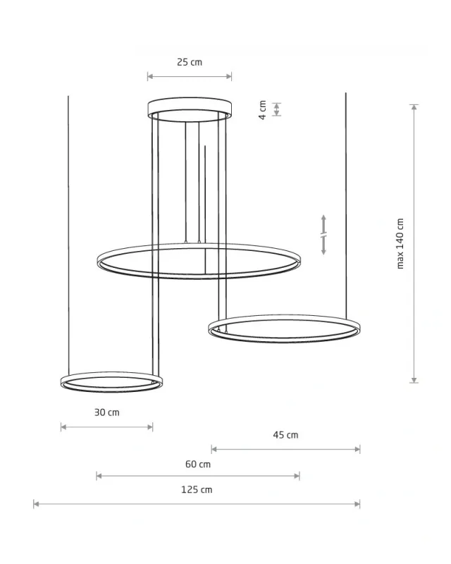 Люстра Nowodvorski Circolo Power 11648 LED 3x85W 3000K 3750Lm IP20 чорна