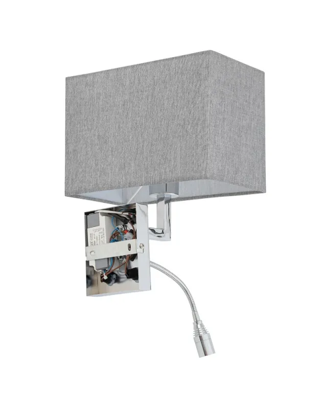 Бра Nowodvorski 11793 Hotel Mood E27+LED 2x10W+2.2W 4000K IP20 сірий