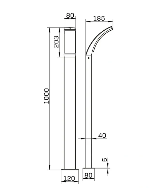 Вуличний стовпчик Goldlux 331366 Amy LED 1x12W 4000K 1600Lm IP44 чорний (32634)