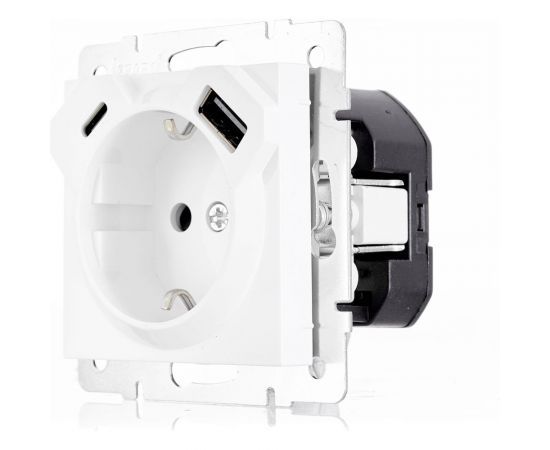 Розетка з/зк TC+USB роз'єм Lezard VESNA, білий (742-0288-181TC)