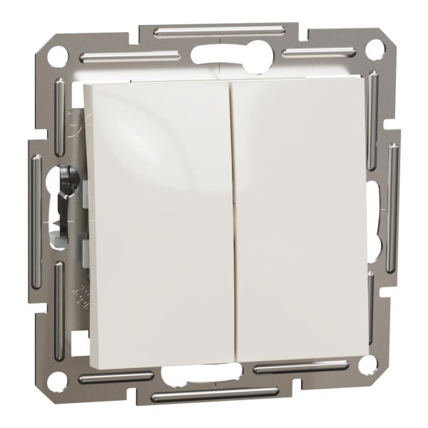 Вимикач 2-клавішний Asfora Schneider Electric EPH0370123 крем без рамки