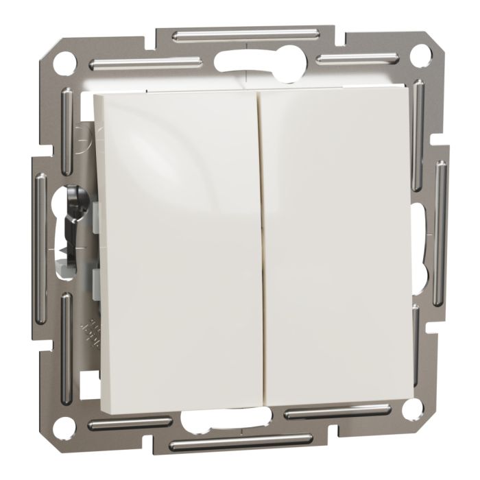 Вимикач 2-клавішний Asfora Schneider Electric EPH0370123 крем без рамки
