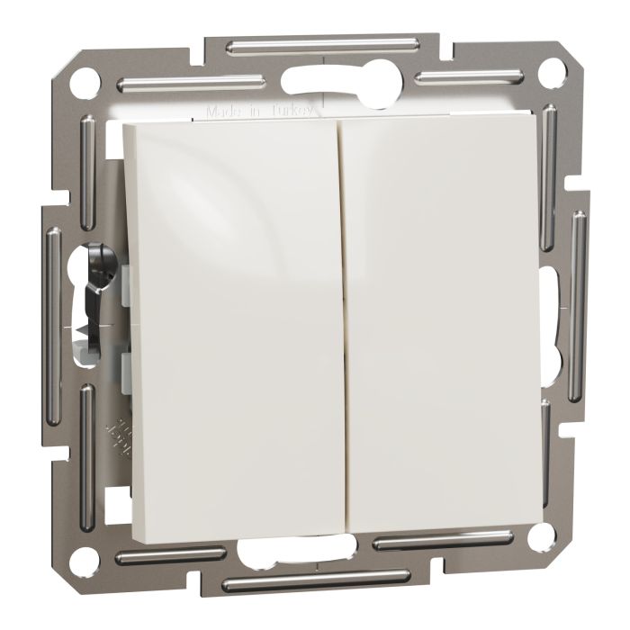Перемикач 2-клавішний Asfora Schneider Electric EPH0670123 крем без рамки