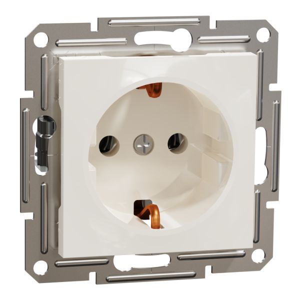 Розетка із заземленням Asfora Schneider Electric EPH2970123 кремовий без рамки
