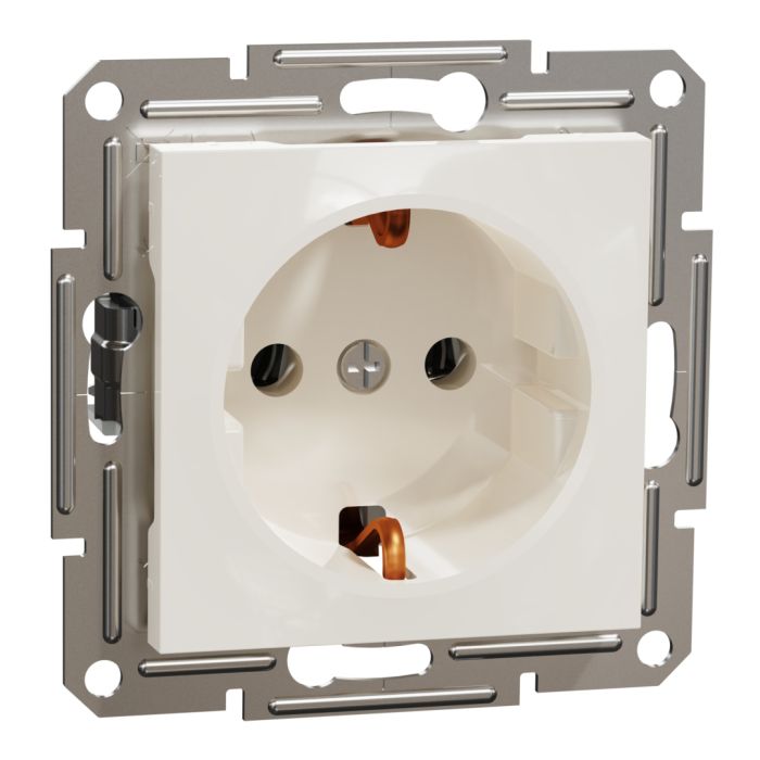 Розетка із заземленням Asfora Schneider Electric EPH2970123 кремовий без рамки