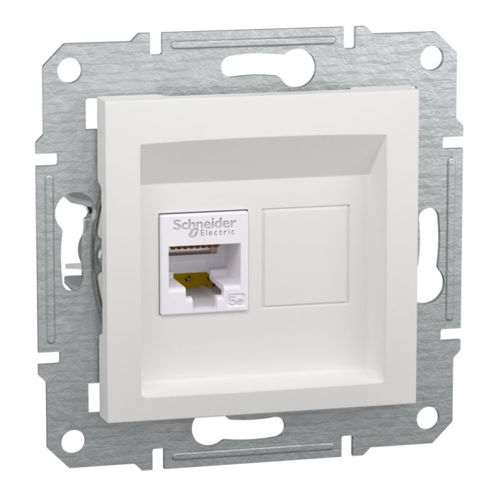 Розетка комп'ютерна RJ45 кат 5е UTP Asfora Schneider Electric EPH4370121 біла без рамки