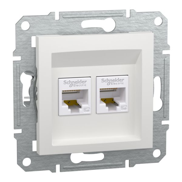 Розетка комп'ютерна 2-а RJ45 кат.5Е Asfora Schneider Electric EPH4470121 біла без рамки