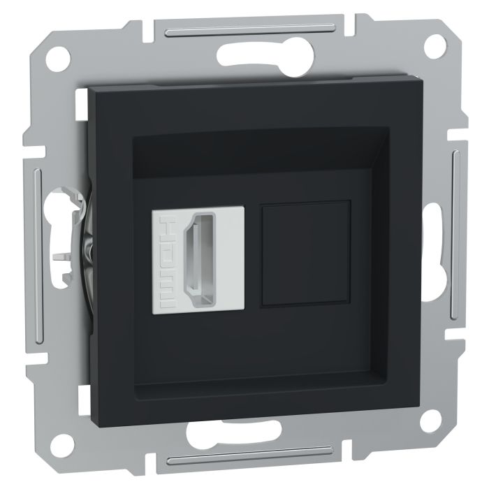 Розетка з роз'ємом HDMI Asfora Schneider Electric EPH4500171 антрацит