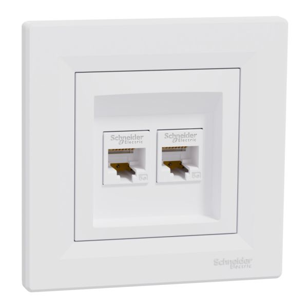 Розетка комп'ютерна, rj45, кат.5е, utp, подвійна, білий (EPH4400121)