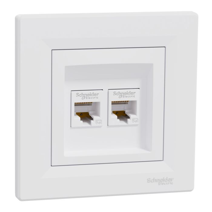 Розетка комп'ютерна, rj45, кат.5е, utp, подвійна, білий (EPH4400121)