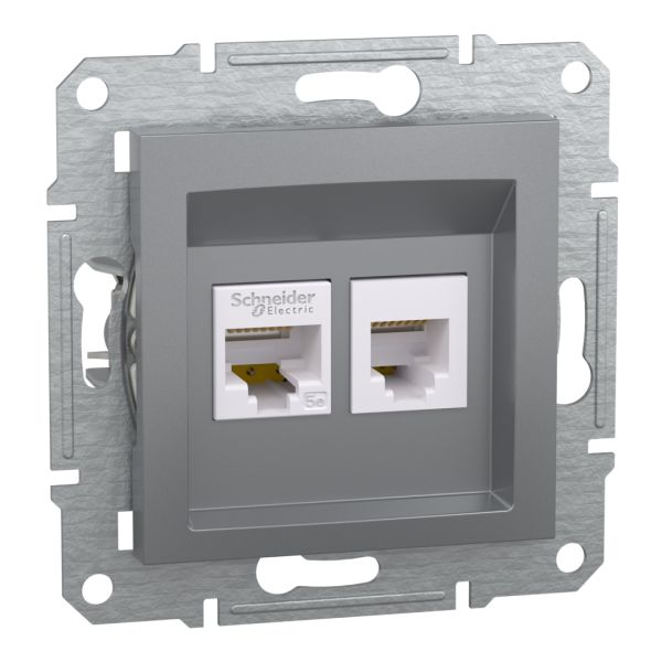 Розетка «телефон+інтернет» rj12+rj45 кат5e utp, сталь (EPH4900162)