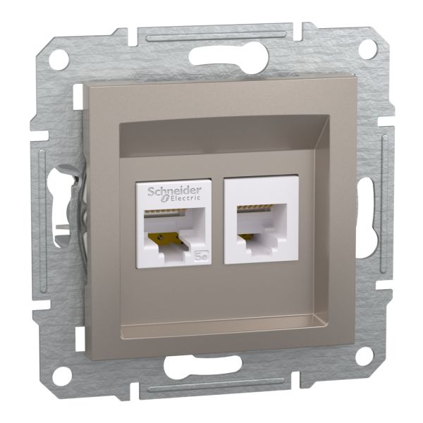 Розетка «телефон+інтернет» rj12+rj45 кат5e utp, бронза (EPH4900169)