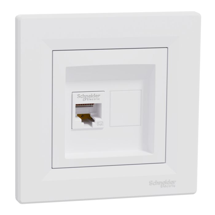 Розетка комп'ютерна, rj45, кат.5е, utp, Asfora Schneider білий (EPH4300121)