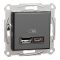 Розетка USB тип А+С 2,4А Schneider Electric Asfora EPH2700371 антрацит