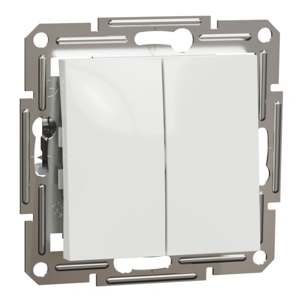 Вимикач 2-кл Asfora Schneider Electric EPH0370121 білий без рамки