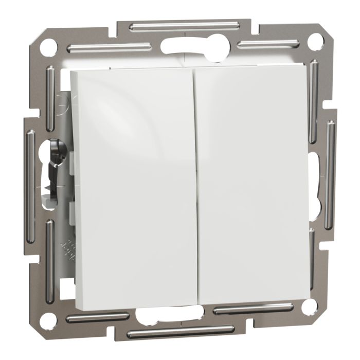Вимикач 2-кл Asfora Schneider Electric EPH0370121 білий без рамки
