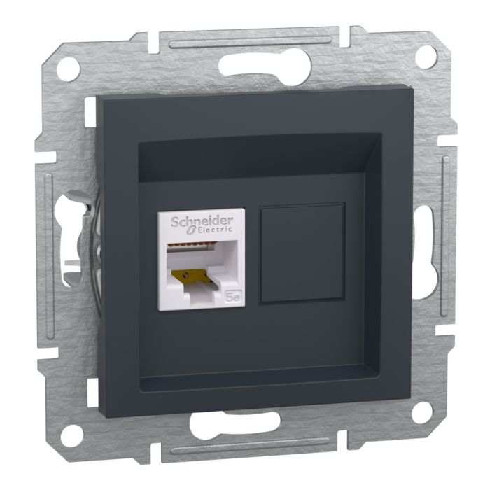 Комп'ютерна розетка rj45 кат5e utp, антрацит (EPH5000171)