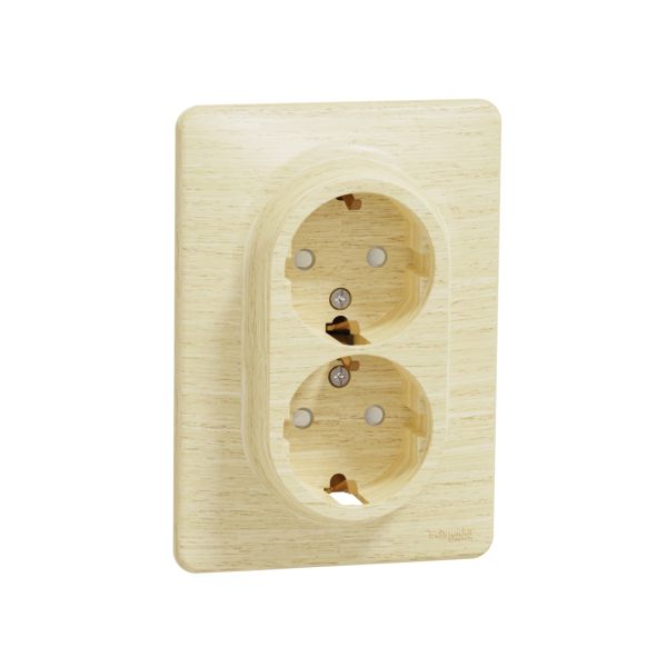 Розетка 2-я с з/к зі шторками Schneider Sedna Elements SDD380221 Береза
