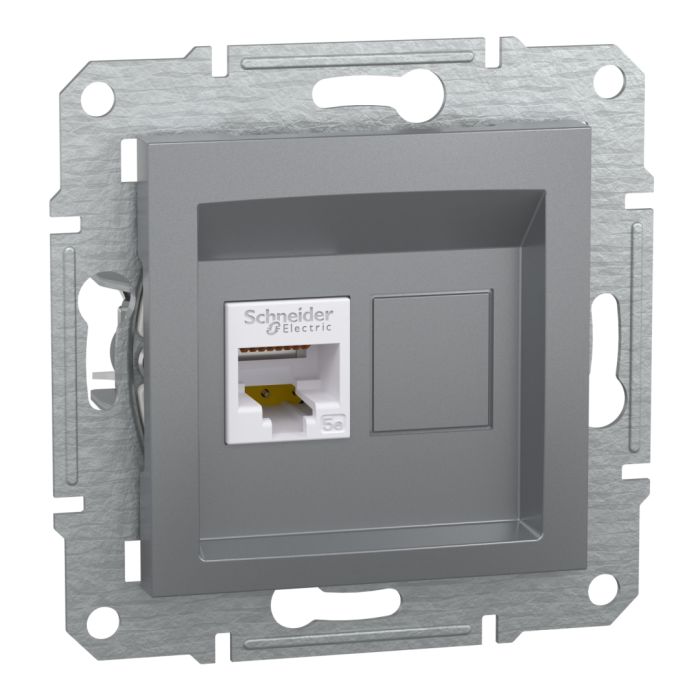 Комп'ютерна розетка rj45 кат5e utp, сталь (EPH4300162)