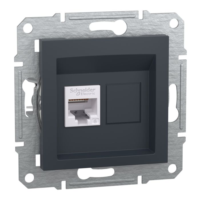 Комп'ютерна розетка rj45 кат6e utp, антрацит (EPH4700171)