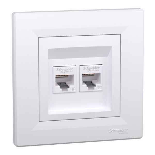 Розетка комп'ютерна, rj45, кат.6, utp, подвійна, білий (EPH4800121)