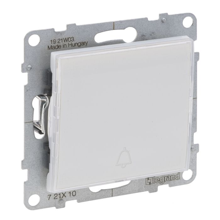 Кнопка 1-кл з тримачем етикети 6A/250V Legrand SUNO 721110 білий