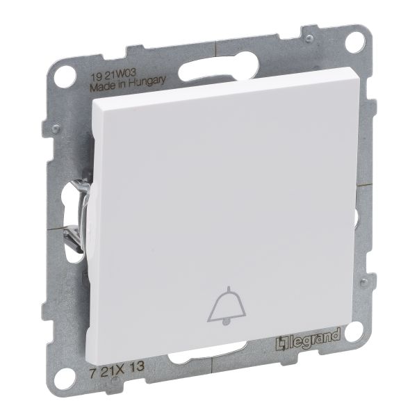 Кнопка 1-кл з символом Дзвінок (пруж.клеми) 6A/250V Legrand SUNO 721113 білий