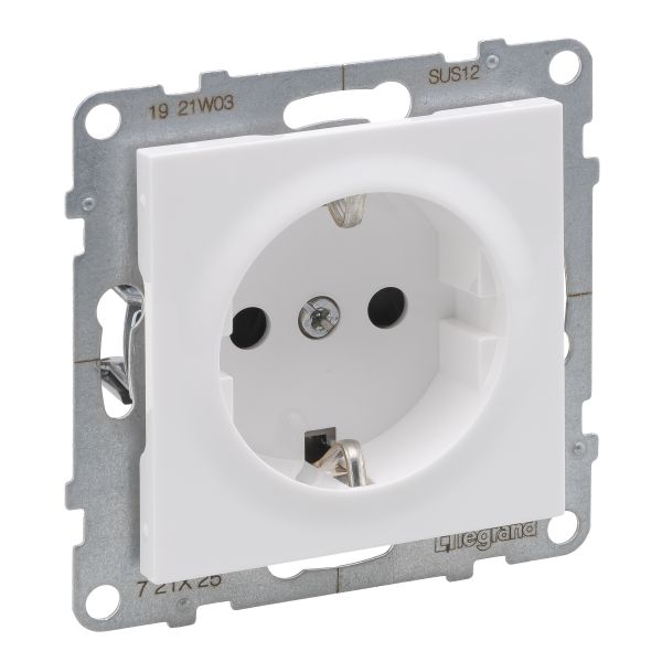 Розетка із з/к та шторками (гвинт. клеми) 16А/250V Legrand SUNO 721125 білий