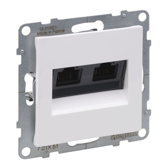 Розетка комп'ютерна 2-а RJ45 Cat5E/UTP Legrand SUNO 721151 білий