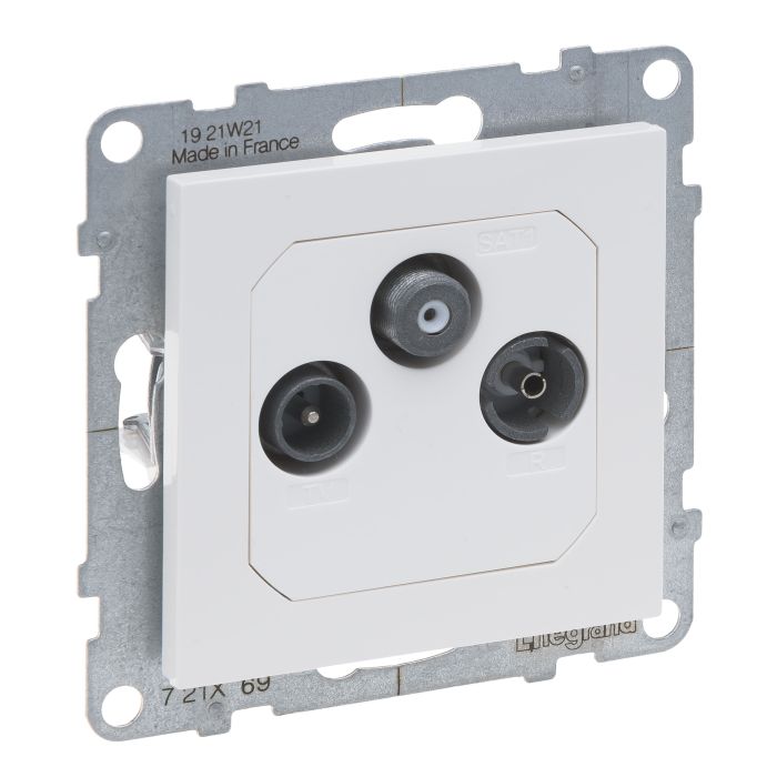 Розетка TV-R-SAT кінцева 10dB Legrand SUNO 721169 білий