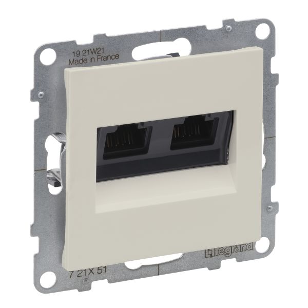 Розетка комп'ютерна 2-а RJ45 Cat5E/UTP Legrand SUNO 721251 слонова кістка