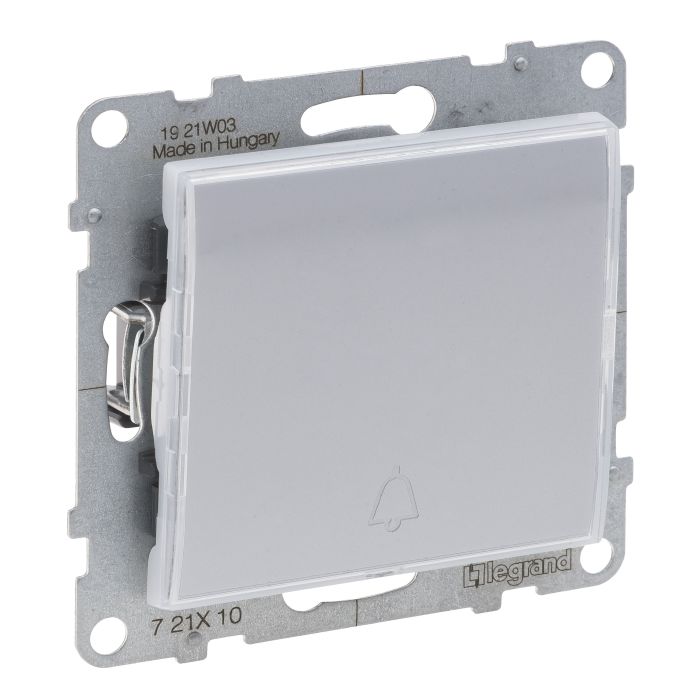 Кнопка 1-кл з тримачем етикети 6A/250V Legrand SUNO 721310 алюміній