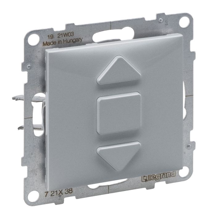 Вимикач жалюзі кнопковий 2-позиційний 6A/250V Legrand SUNO 721338 алюміній