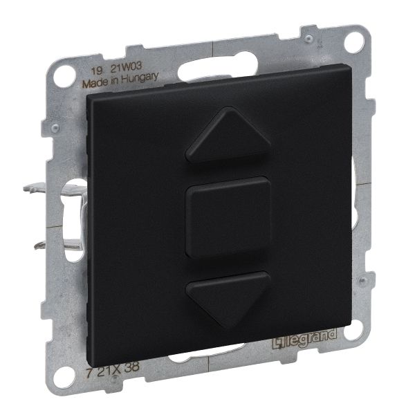 Вимикач жалюзі кнопковий 2-позиційний 6A/250V Legrand SUNO 721438 чорний