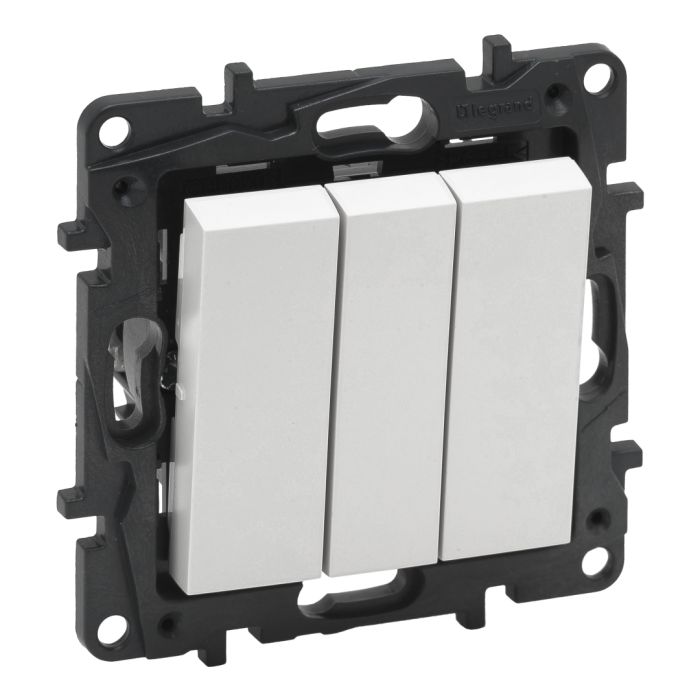 Вимикач 3-кл 20А гвинтові клеми Legrand 863103 NILOE STEP Білий