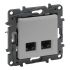 Розетка комп'ютерна 2XRJ45 CAT6 FTP Legrand 863362 NILOE STEP Алюміній