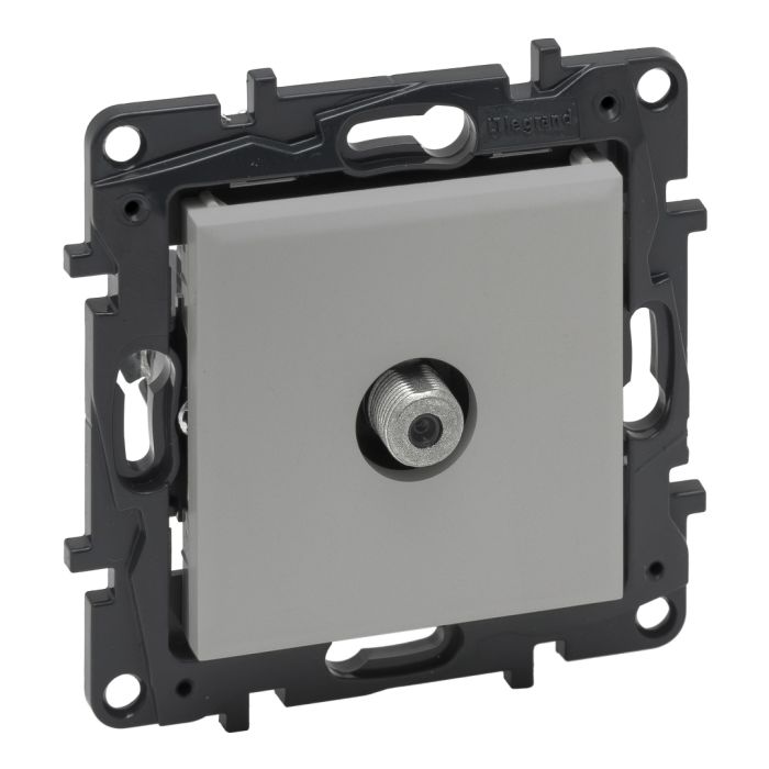 Розетка TV тип F "зірка" Legrand 863375 NILOE STEP Алюміній