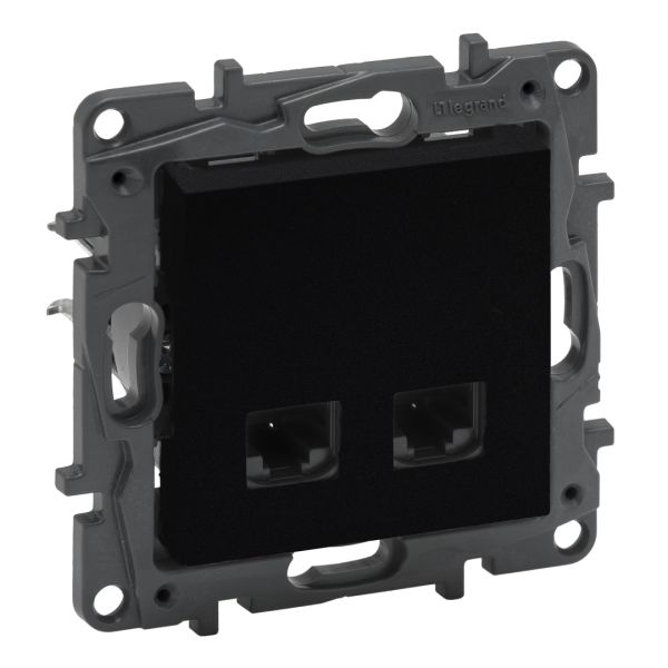 Розетка комп'ютерна 2XRJ45 CAT5e UTP Legrand 863560 NILOE STEP Чорний