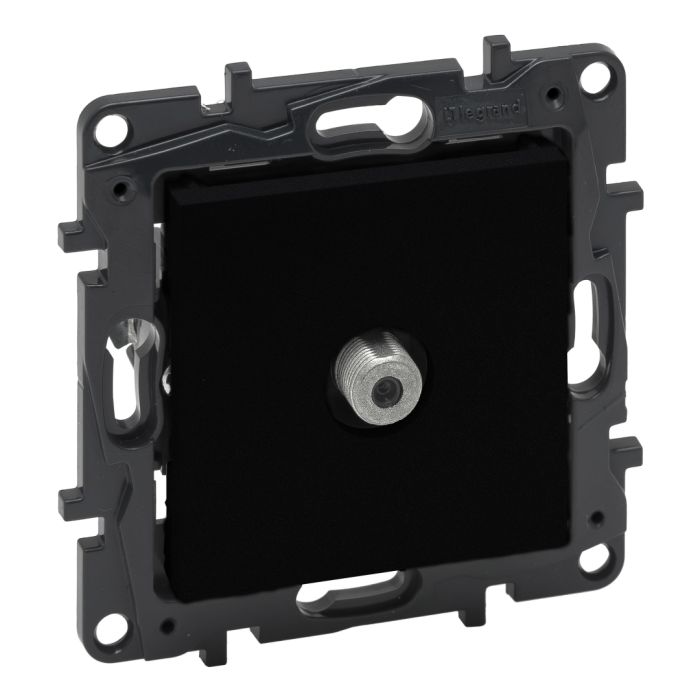 Розетка TV тип F "зірка" Legrand 863575 NILOE STEP Чорний