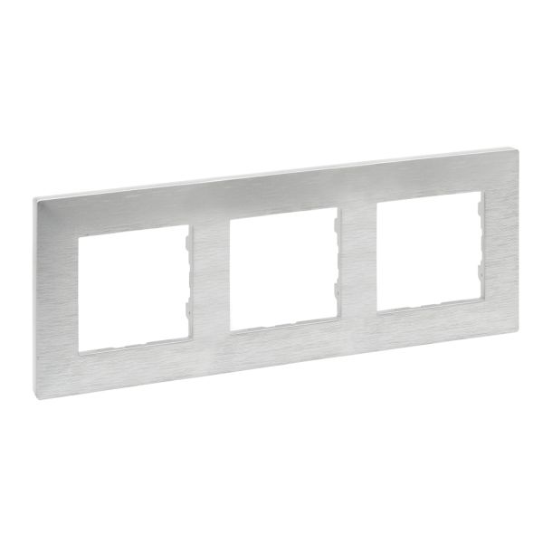 Рамка 3-місна Legrand 863893 NILOE STEP Фактурний алюміній