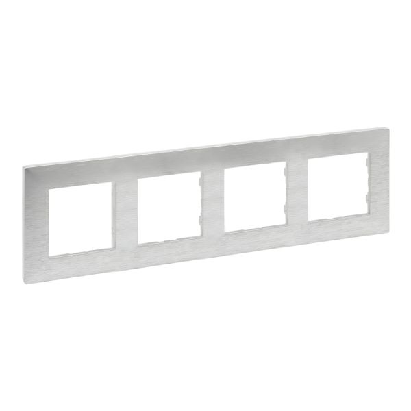Рамка 4-місна Legrand 863894 NILOE STEP Фактурний алюміній