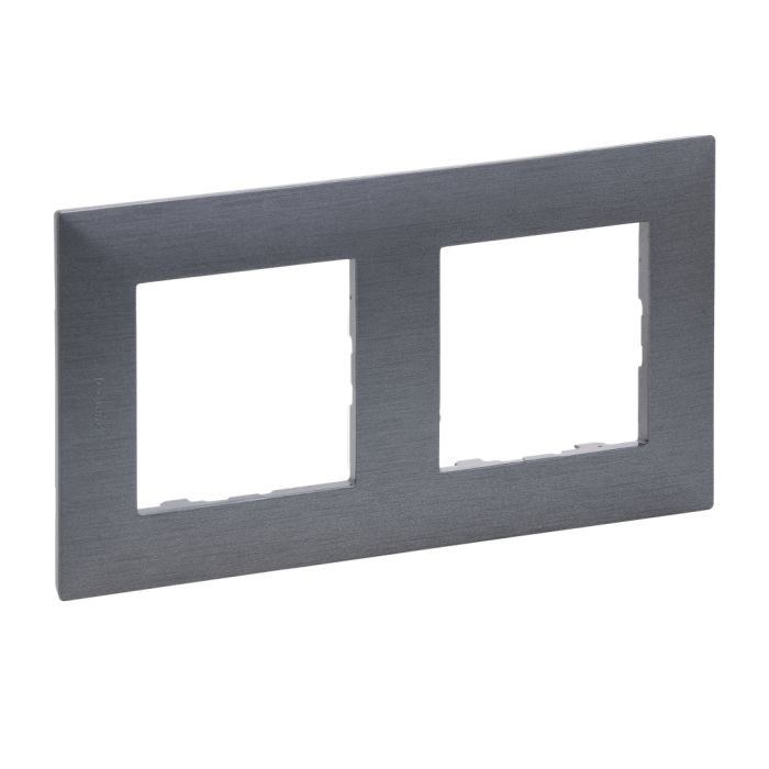 Рамка 2-місна Legrand 863992 NILOE STEP Фактурна сталь