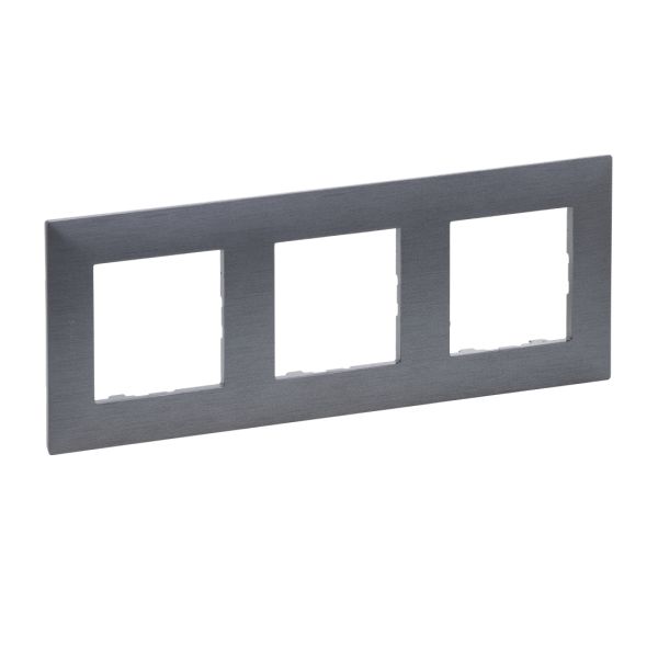 Рамка 3-місна Legrand 863993 NILOE STEP Фактурна сталь