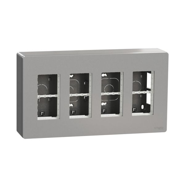 Блок unica system+ зовнішня установка 4х2, Unica New, NU124430, алюміній
