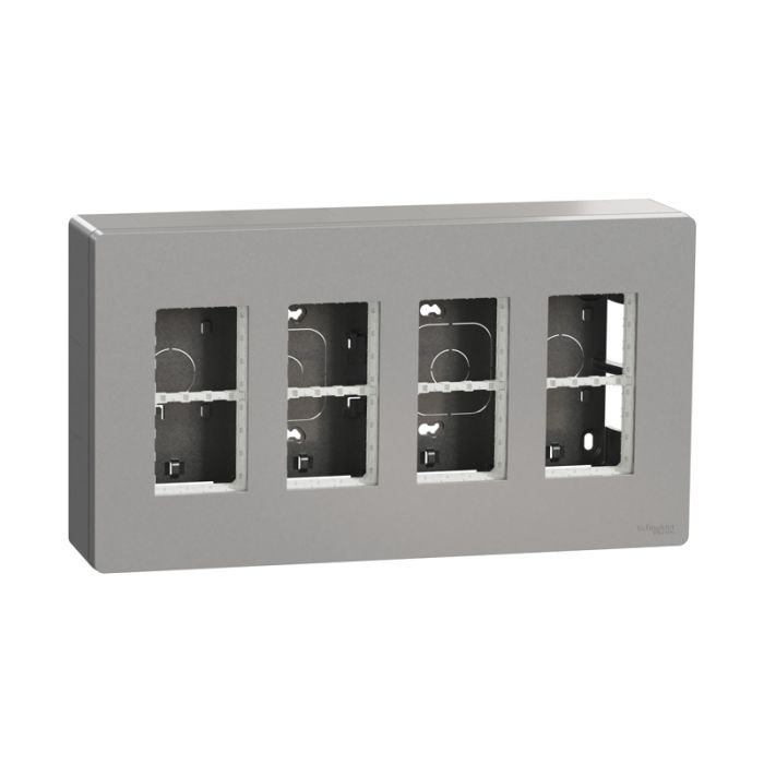Блок unica system+ зовнішня установка 4х2, Unica New, NU124430, алюміній