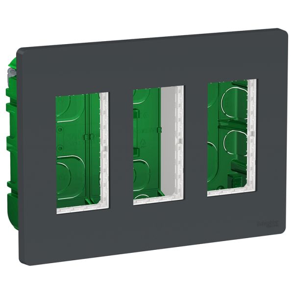 Блок unica system+ скритий монтаж 3х2, Unica New, NU173454, антрацит